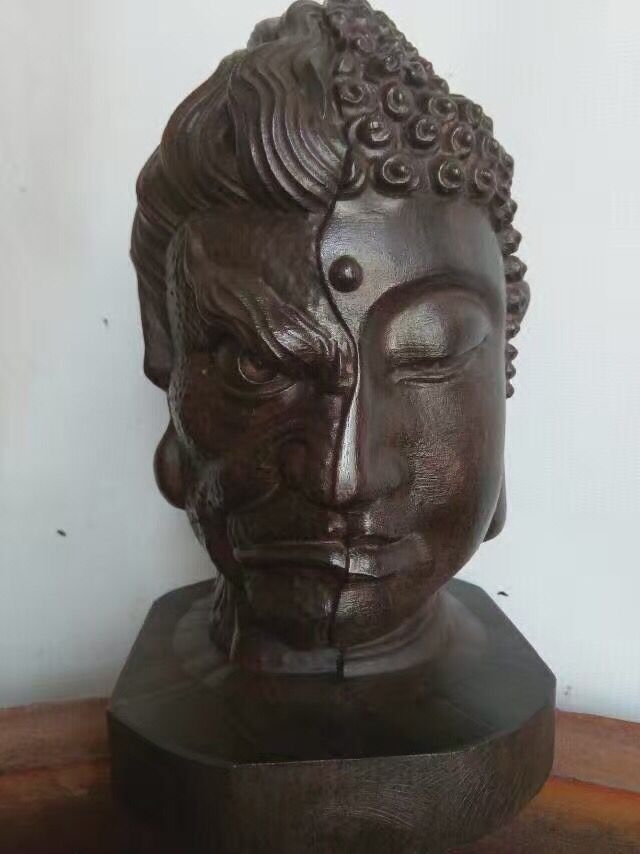 越南沉香手把件木雕佛像一念之间如来佛头家居书桌摆件工艺品包邮