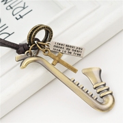 Good retro art lock keys abacus glasses cross pendant pendant long necklace sweater chain-mail