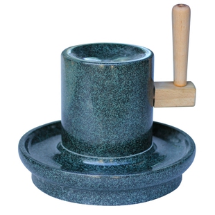 青石茶磨手工斗茶具抹茶碾磨茶器