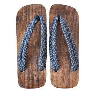 汉晋中国风万字纹平跟偏洞木屐男中式木屐鞋橡胶底木拖鞋男人字拖