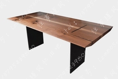 loft简约餐桌长条桌会议桌美式实木桌工业风桌铁艺办公桌