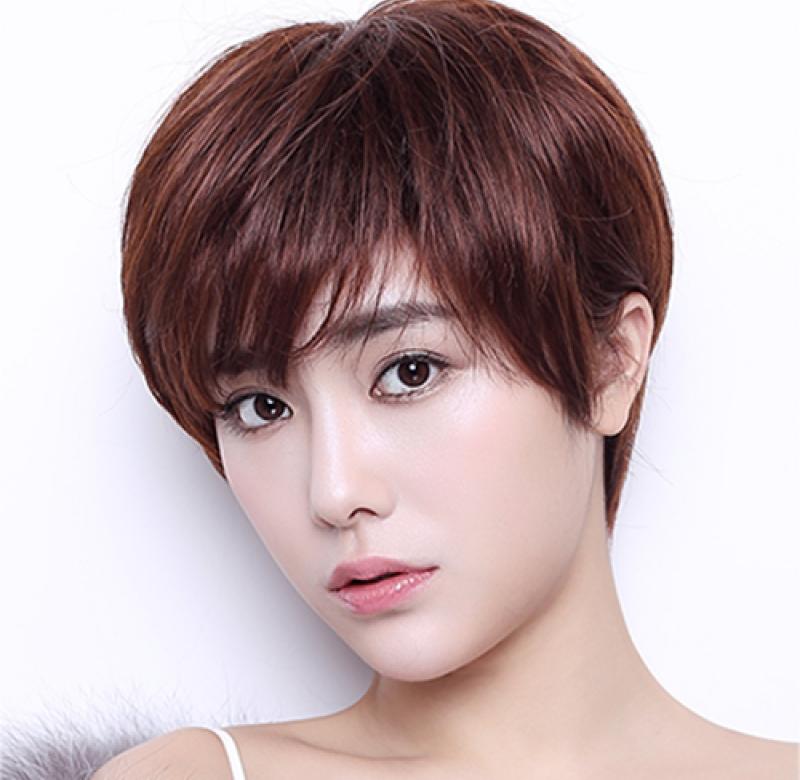 女生短发假发圆脸图片