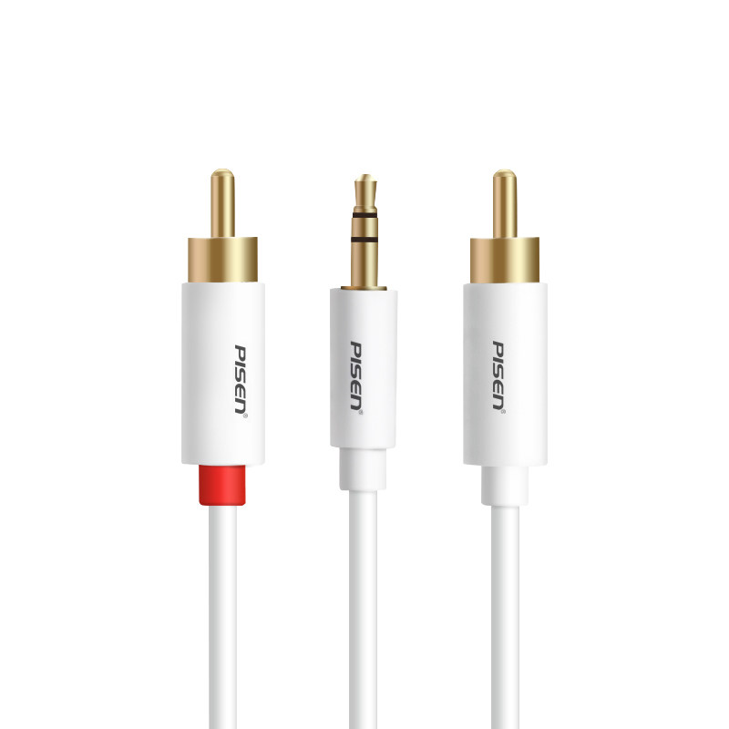 Pisen/品胜 YP02-1500一分二音频线 3.5转2rca双莲花头电脑音箱线