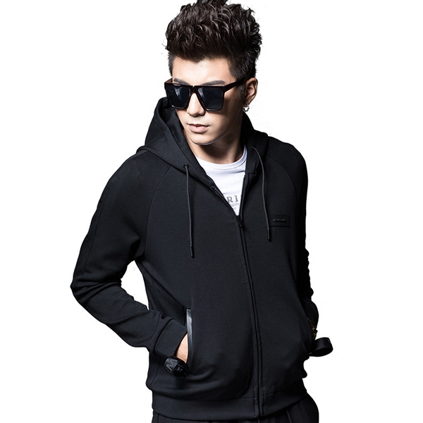 sxf圣希梵 卫衣男连帽 纯色开衫运动帽衫欧美潮牌男装带帽外套男