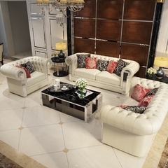 时尚简约欧式真皮沙发组合个性123美式后现代新古典转角L型沙发
