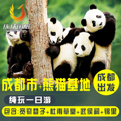 成都出发 成都市区 熊猫基地纯玩一日游 二环内免费接人 赠保险