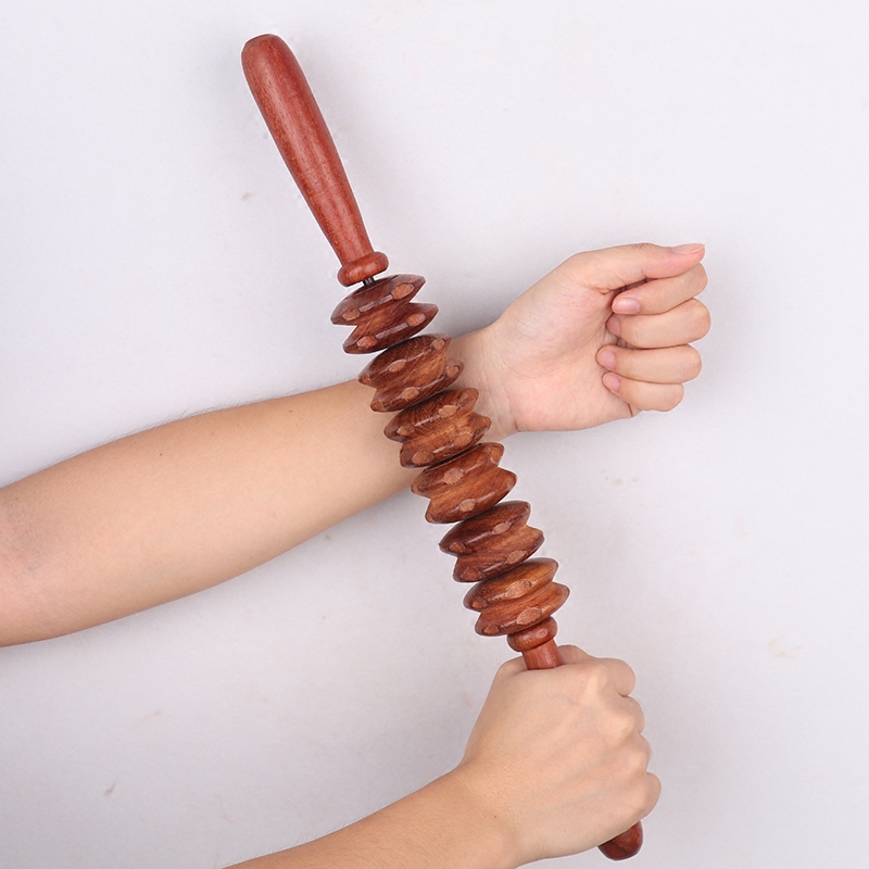 苏木坊实木瑜伽棒推背瘦大小腿部按摩滚轮滚动经络刷穴位按摩棒