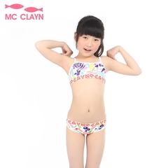 MC CLAYN纯棉少女发育小背心内衣短款女童三角内裤沙滩比基尼套装