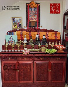 厂家直销花梨木三阶佛台 雕刻藏式密宗佛龛 精品佛堂供桌神台