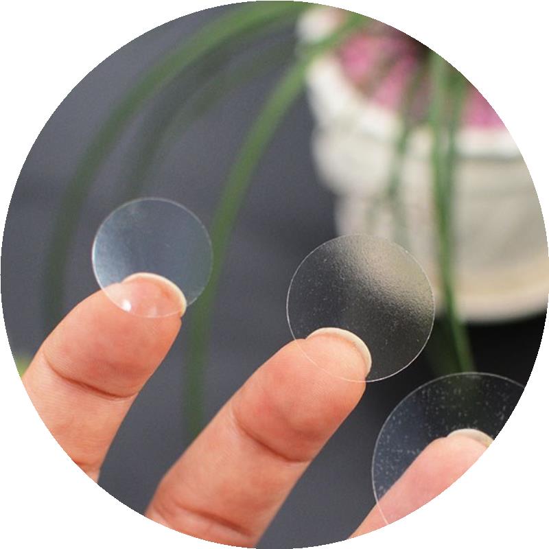 不干胶标签纸圆点贴纸塑料多个尺寸pvc透明圆形防水封口贴自粘标