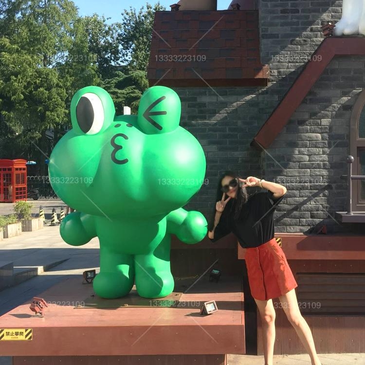 linefriend日韩连我青蛙雷纳德蛙里奥卡通美蛙火锅玻璃钢雕塑摆件