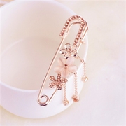 Good female flower full rhinestone brooch pin fashion brooch shawl chain wild Korean clothing accessories