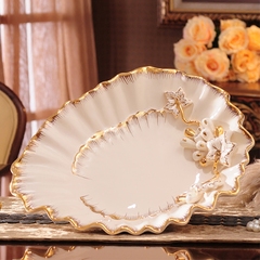 特价 欧式果盘奢华客厅大号陶瓷水果盘创意实用茶几装饰摆件包邮