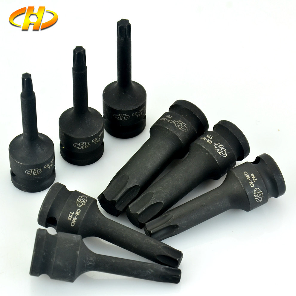 华丰巨箭大飞气动内六角套筒风炮批头头梅花批头12角气动旋具套筒_不