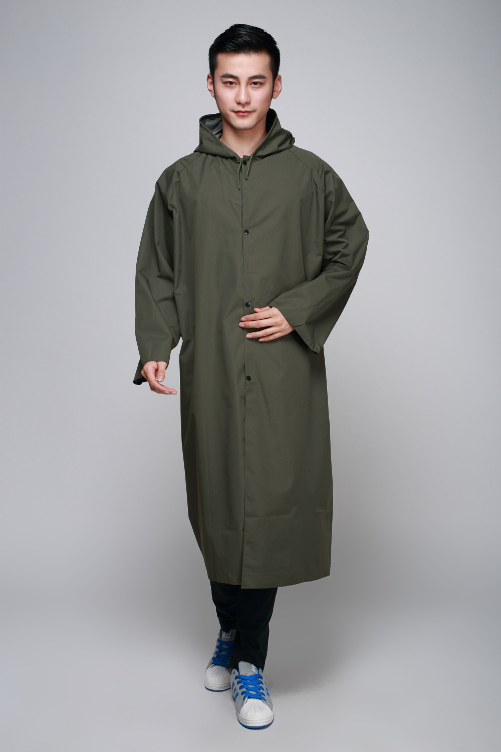 时尚长风衣雨衣长款雨衣男女修身长雨衣雨披藏加长雨衣_不打折现价44