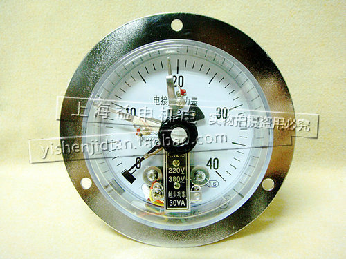 。上海江云仪表厂 YXC-100 0-40MPA 电接点压力表/轴向带边