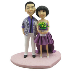 生日礼物Q版公仔定制软陶人偶结婚礼物创意礼物卡通雕塑情侣娃娃