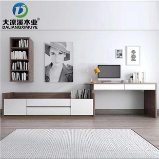 卧室电视柜书桌组合北欧简约伸缩梳妆台电脑桌一体组合电视柜网红