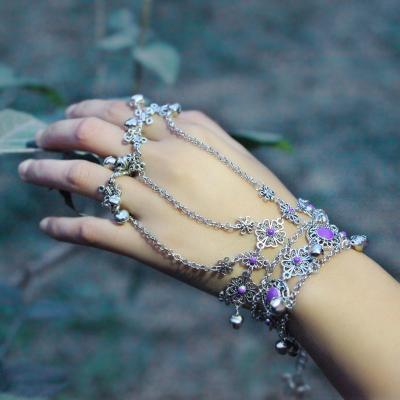 古代手链戒指一体链女图片