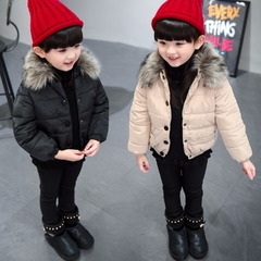 女童2016冬装新款棉衣棉服韩版宝宝儿童加厚大毛领外套面包服棉袄