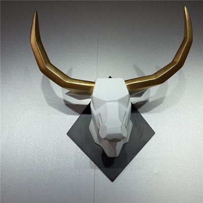 大小号几何牛头壁饰挂件牛肉面馆牛排烧烤店面墙壁门头立体装饰品