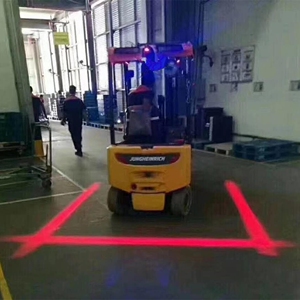 led叉车警示灯倒车区域作业工程照明安全灯蓝光/红光一字直线型