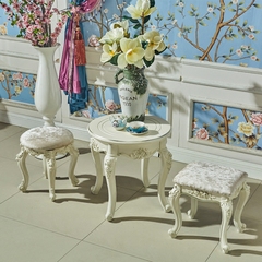 欧式梳妆凳简约布艺软包餐桌凳茶桌组合化妆凳子法式公主凳美甲凳
