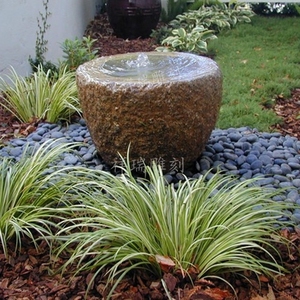 石雕流水钵喷泉户外喷水景观石头涌泉日式庭院大理石盆缸水池摆件