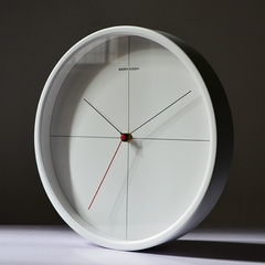 美式设计现代简约金属静音挂钟客厅卧室创意白色挂表石英时钟圆形