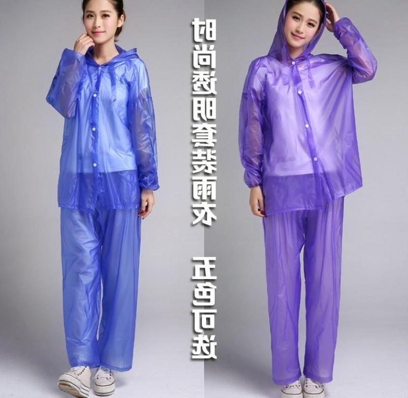 套装雨衣分体女防水成人透明图片