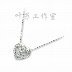 【皇冠店铺】日本流行款式百变搭配心形镶钻银吊坠（送银链条）