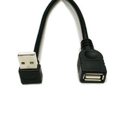 商城专卖 USB-A公弯头对A母延长线 0.2M USB线延长下弯