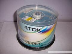 TDK 50片装CD-R 空白刻录光盘 cd光盘空白 空cd 光盘刻录盘（蓝）