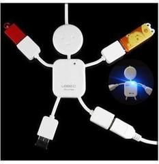 人形USB扩展/USB2.0/HUB分线器/一分四口集线器