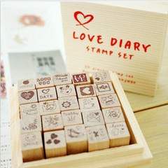 DIY相册文具 韩国funnyman实用可爱日记本装饰印章25枚套装-love
