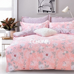 全棉斜纹印花四件套韩式花卉朵纯棉套件纯棉床上用品4件床单被套