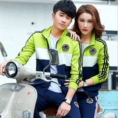 2017春季新款韩版情侣运动服套装大码男士运动套装男女运动衣春装