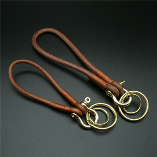 皮绳钥匙扣复古绕绳钥匙链男女腰挂简约汽车钥匙扣牛皮创意礼品