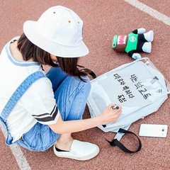 夏季新款糖果色透明帆布双肩包日韩潮流校园书包个性少女粉嫩背包