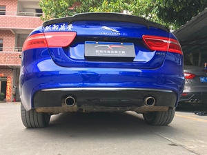 捷豹xe xel改装碳纤尾翼前铲后唇侧裙机盖四出中尾段阀门排气