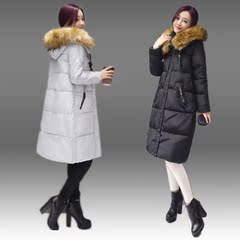 2016新款冬季羽绒服女中长款大毛领宽松显瘦韩国加厚冬装连帽外套