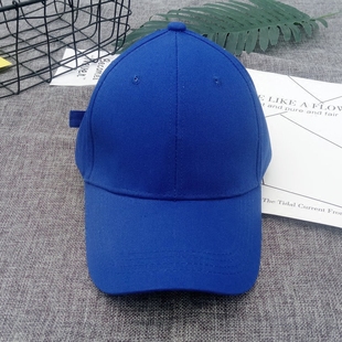 韩版帽子女纯色光身弯檐棒球帽韩国百搭四季宝蓝色光板鸭舌帽潮春