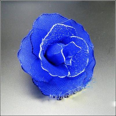 丝网花丝袜花成品蓝色玫瑰蓝色妖姬丝网花胸针别针胸花饰品戒指花