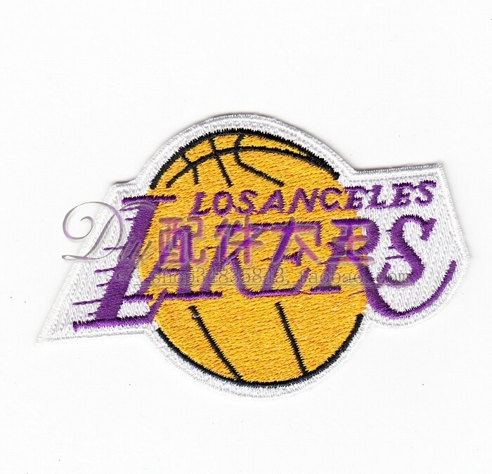 洛杉矶湖人队nba美国篮球绣花刺绣布贴袖章臂章尺寸布贴