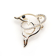 Package mail smiling Korean female dolphin rhinestone brooch luxury corsage pins led pectoral Korea jewelry