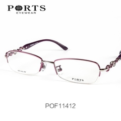 Ports/宝姿 半框女士眼镜架时尚合金近视眼镜眼镜框 正品POF11412