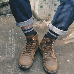 冬季新款 加厚复古咔叽拼色男长袜 保暖袜羊绒简约男休闲中筒长袜