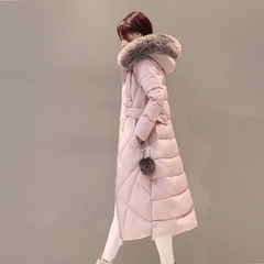 【天天特价】韩版女装大毛领加厚长款修身外套冬季狐狸毛羽绒服女