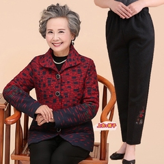 中老年女装秋装外套5060-70岁老人奶奶装女装冬装大码休闲裤套装