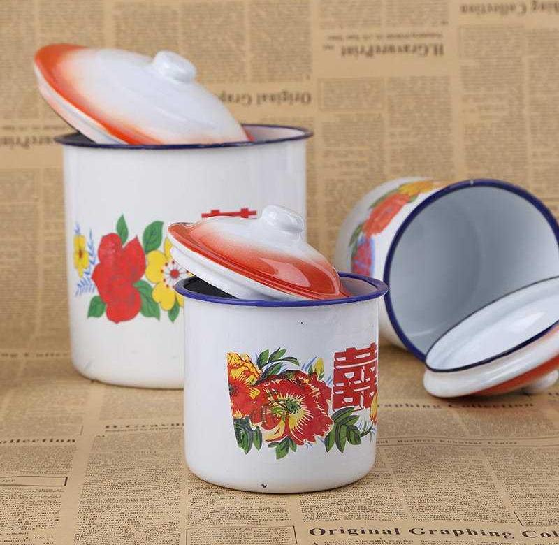 茶钢子老式超大容量带盖茶缸子大茶杯怀旧陶瓷杯大口特大号复古